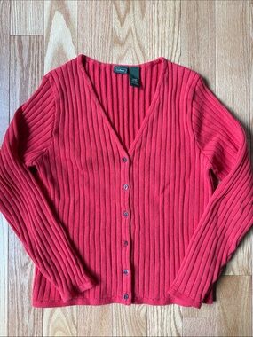 L.L. Bean Ribbed V-Neck Cardigan